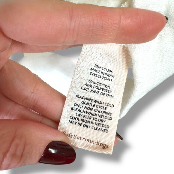 Soft Surroundings Soft White Peter Pan Collar Fleece Pullover Tunic Sweater - Picture 5 of 5